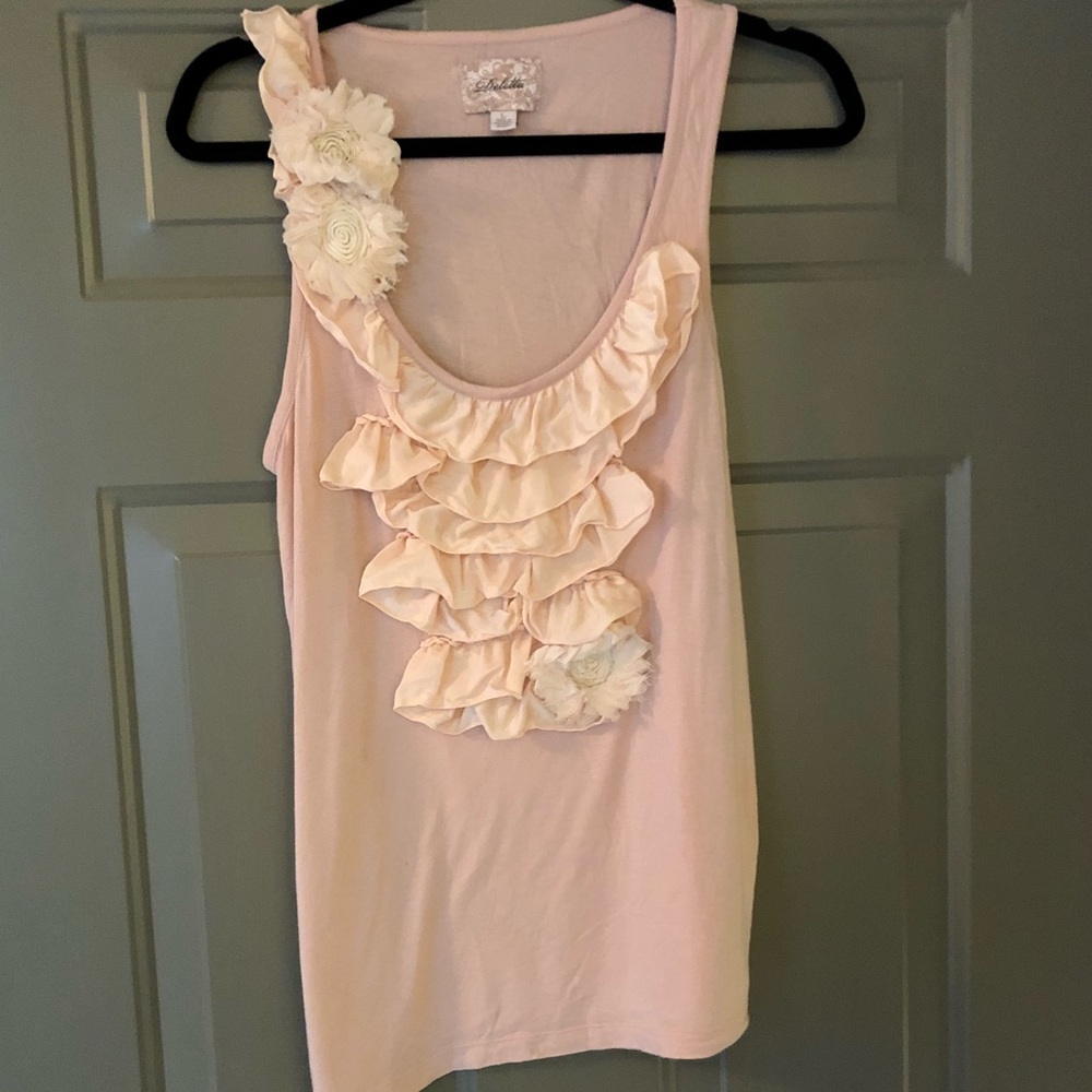 Deletta floral ruffle tank from Anthro